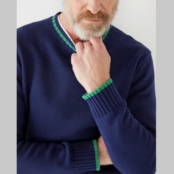 J. Crew Heritage cotton tipped sweater L - Picture 3 of 9